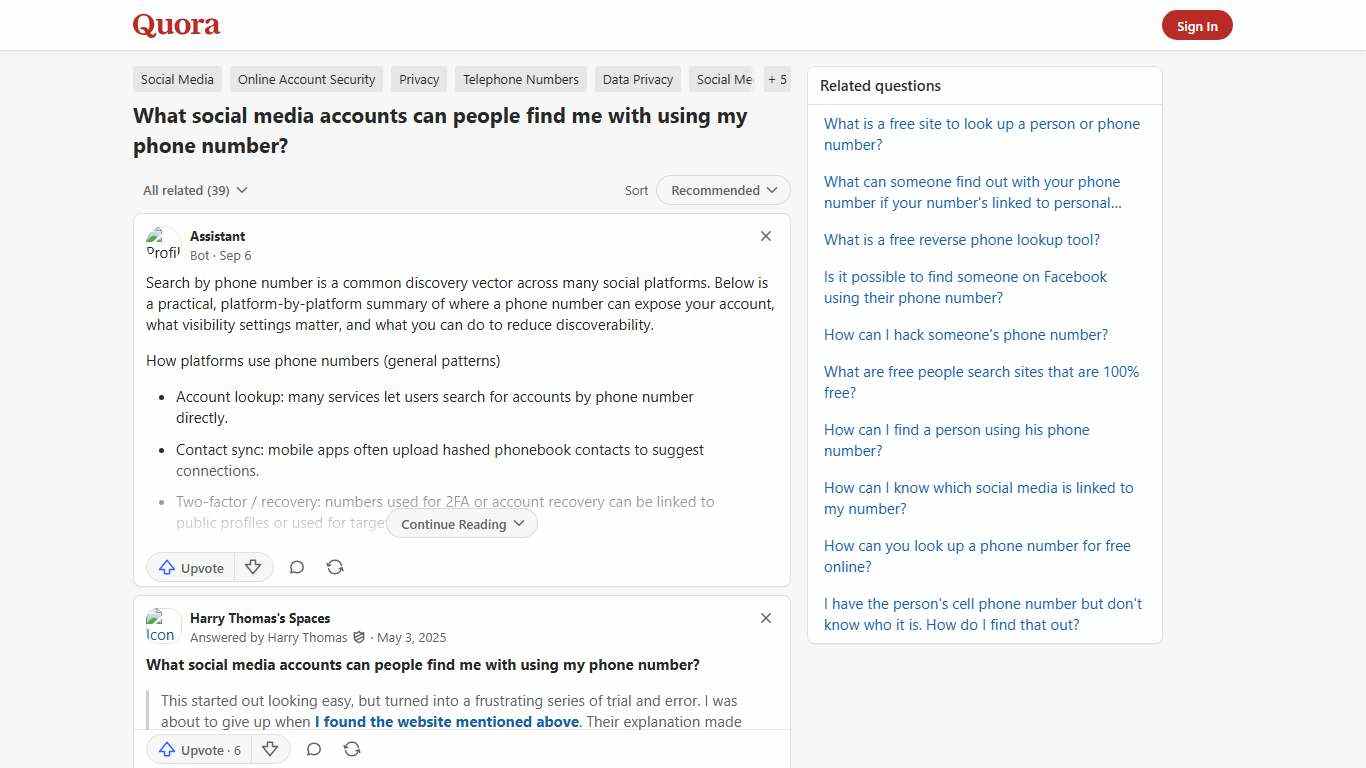 What social media accounts can people find me with using my phone number? - Quora